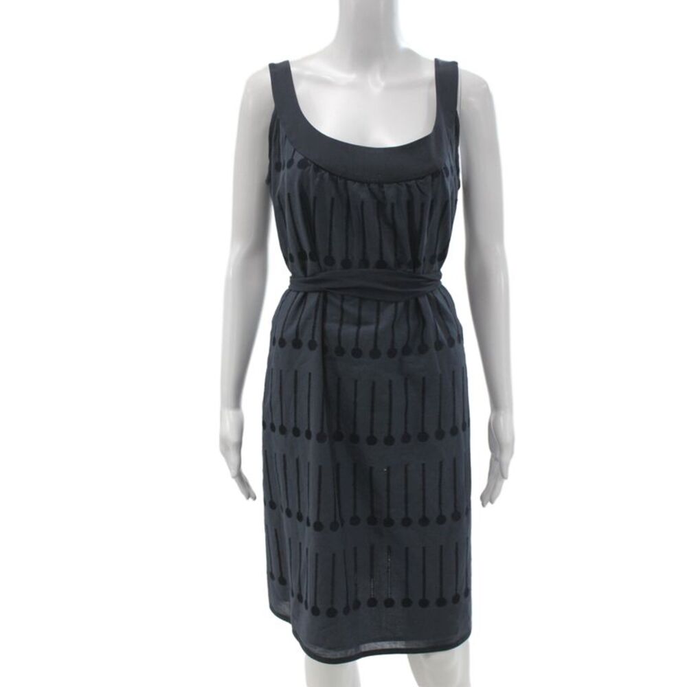 Beth Bowley Women Shift Dress Black Scoop Neck Sleeveless Knee Size 10